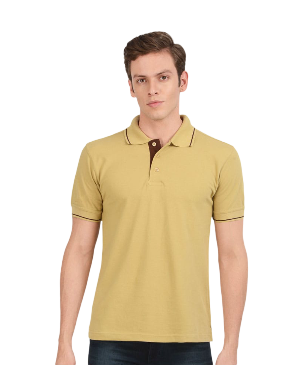 Men's  Polo T-Shirt Golden Yellow with Black SP26