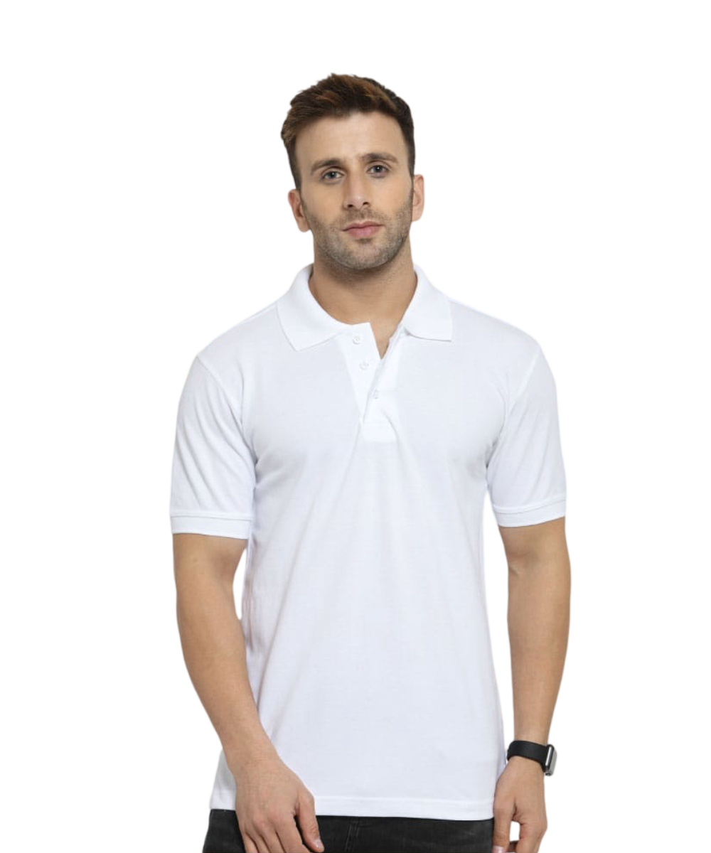 Men's Polo T-Shirt PLAIN WHITE SP16
