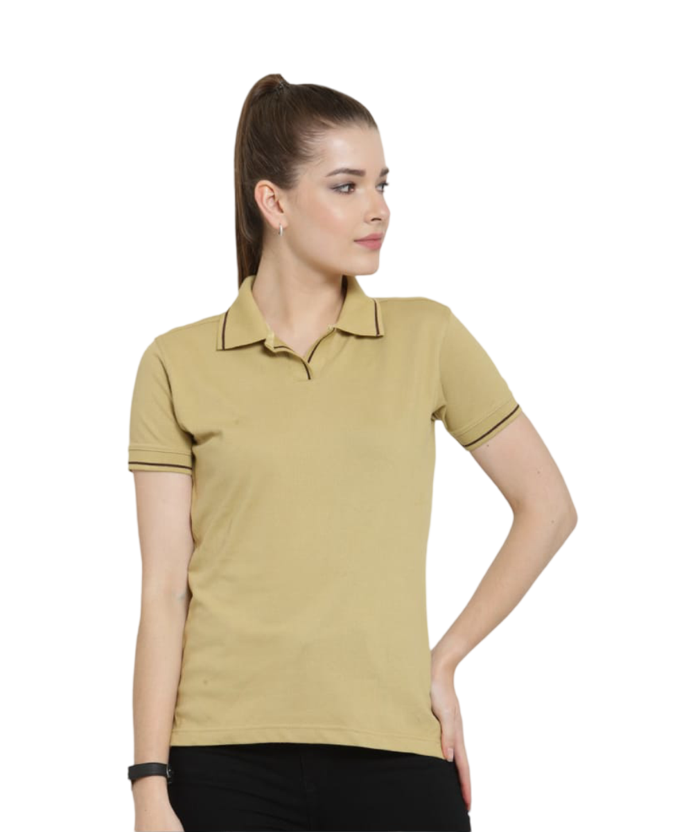 Women's Polo T-Shirt GOLDEN YELLOW WITH BLACK LSP26