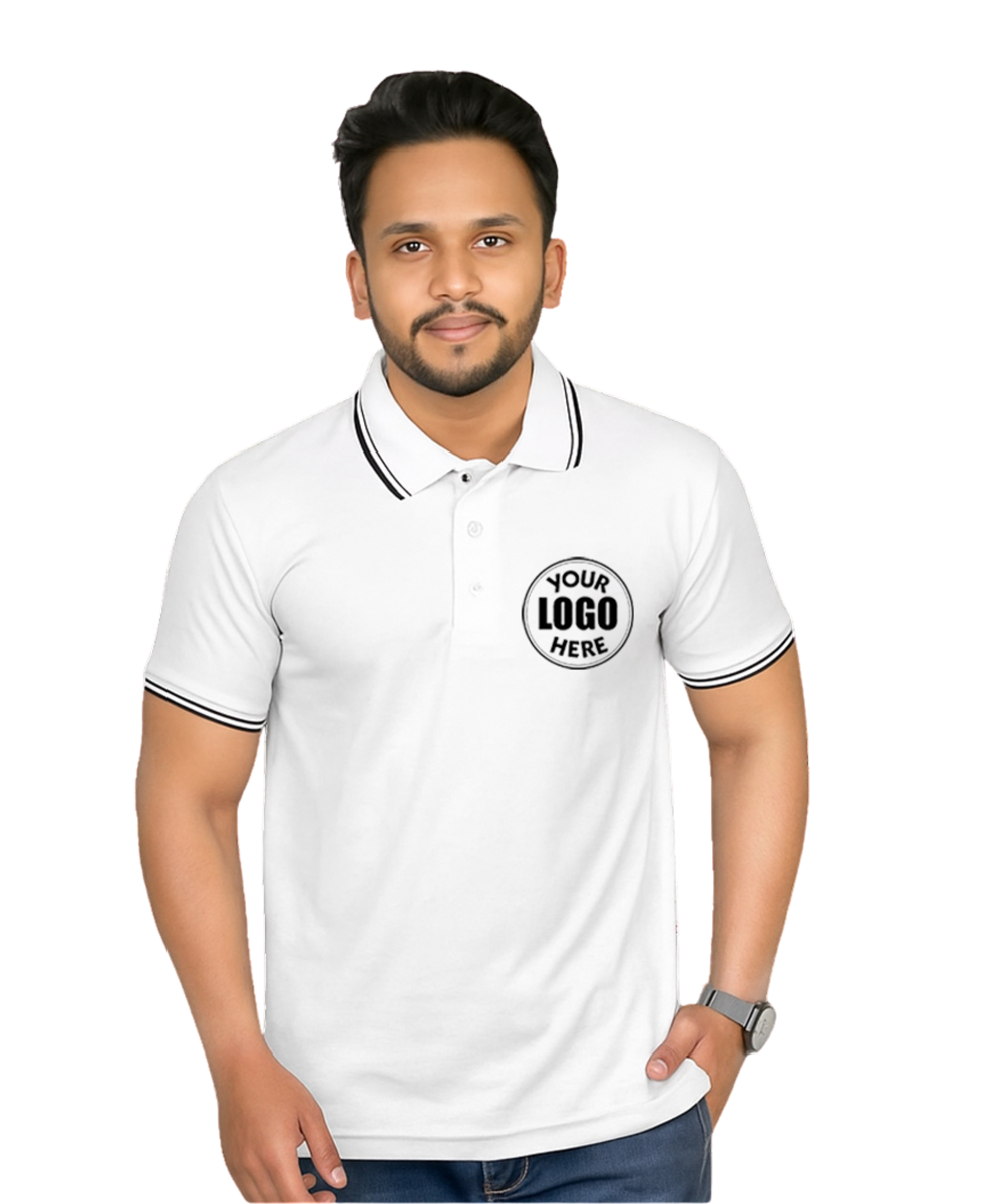 Premium DRI-FIT T-Shirt White with Black Tipping SP01