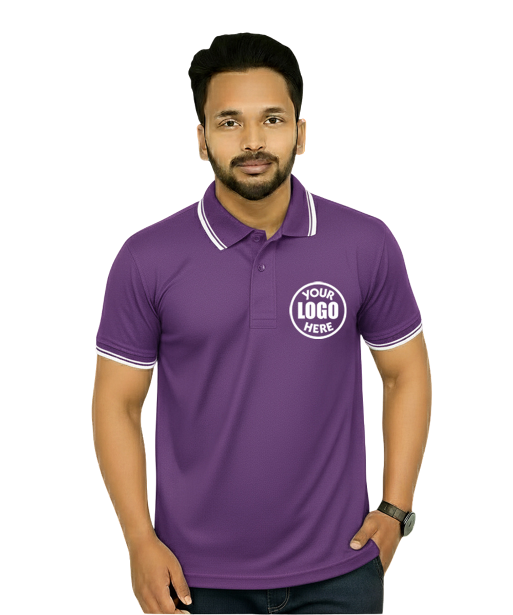 Premium DRI-FIT T-Shirt Purple with White Tipping SP13