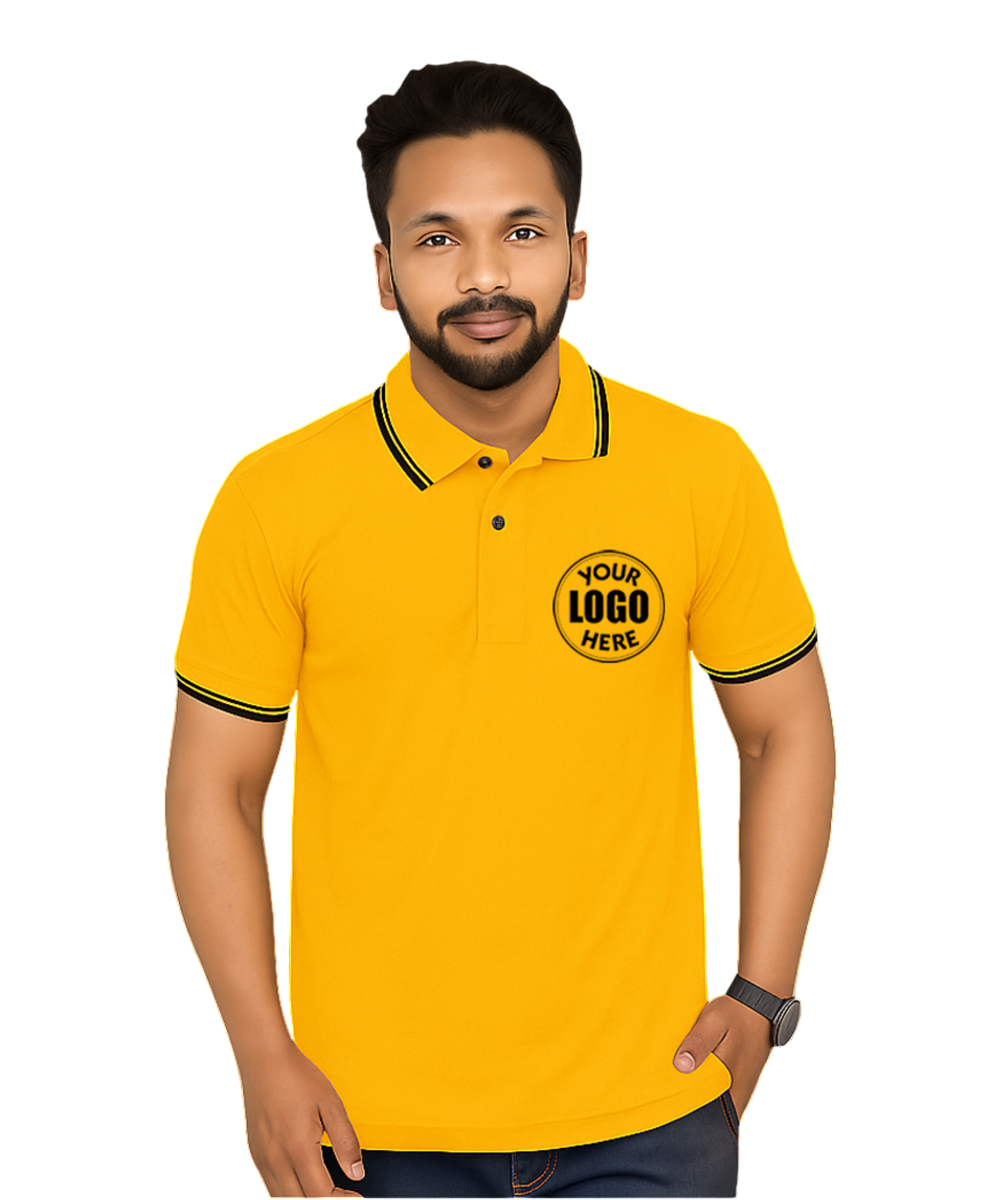 Premium DRI-FIT T-Shirt Golden Yellow with Black Tipping SP17