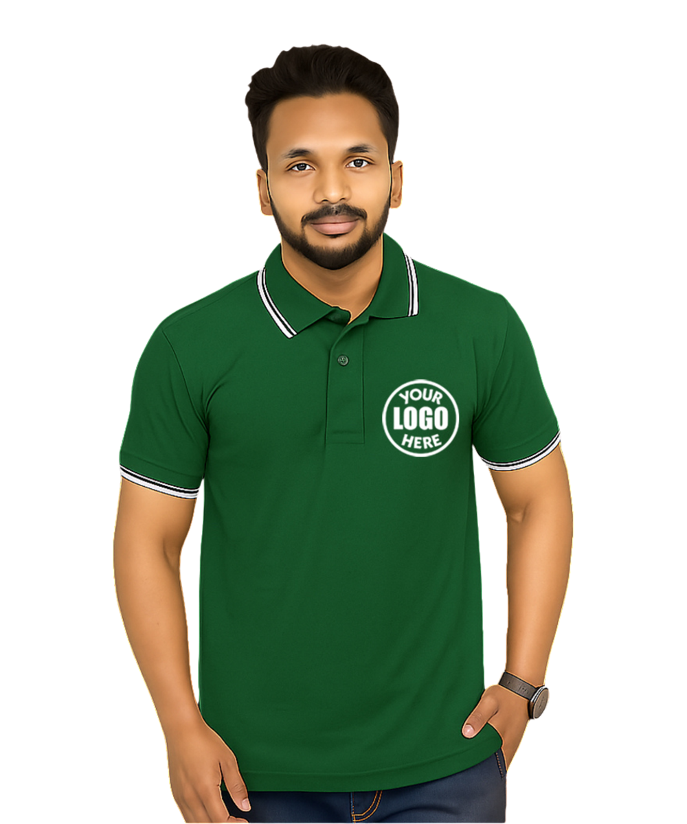 Premium DRI-FIT T-Shirt Bottle Green with White Tipping SP20