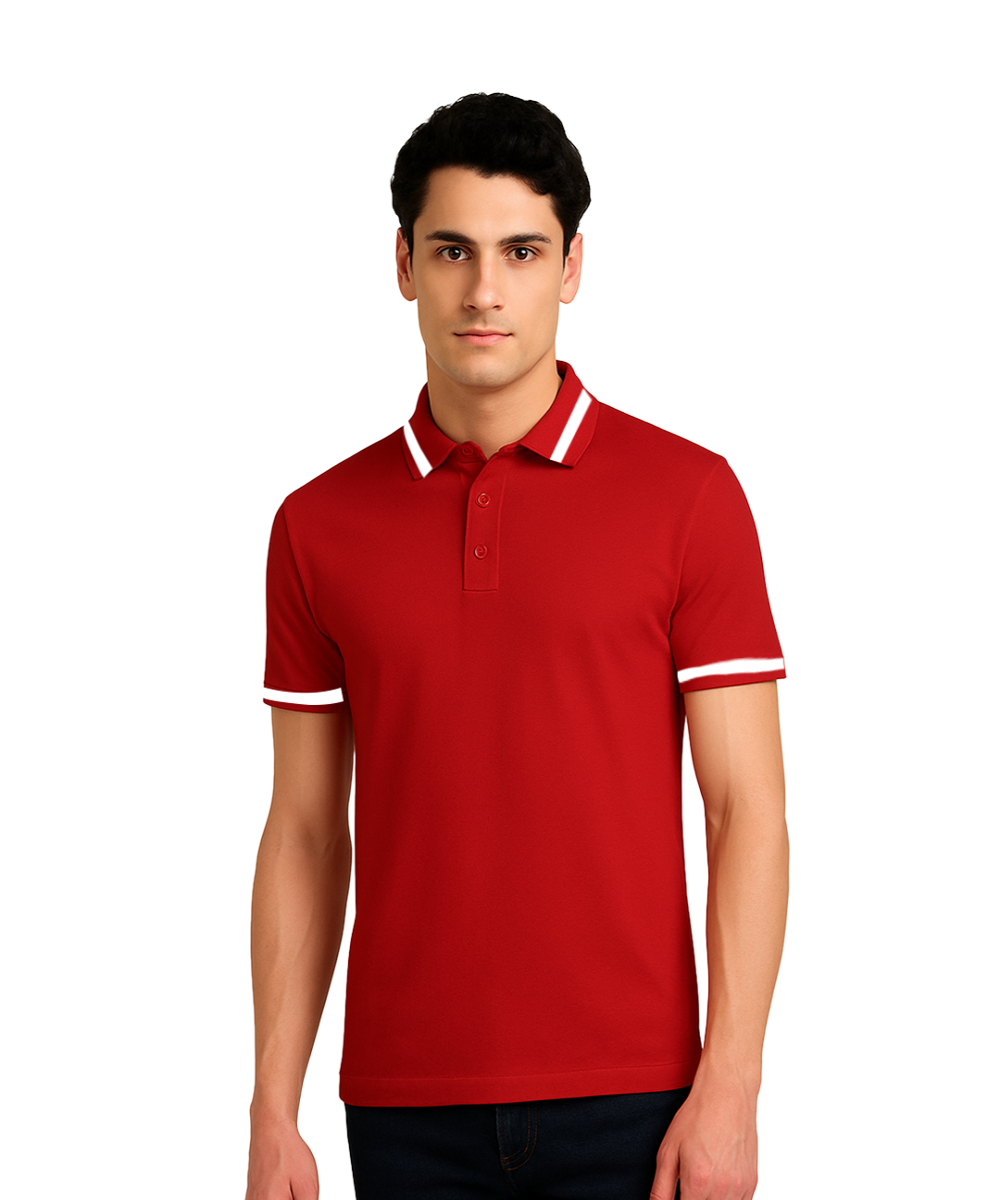 MAGIC TUCK PREMIUM T SHIRTS - RED WITH WHITE TIPPING