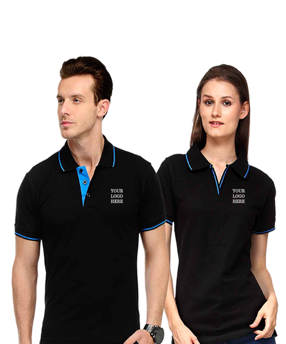 SCOTT T-SHIRT  - BLACK WITH BLUE TIP