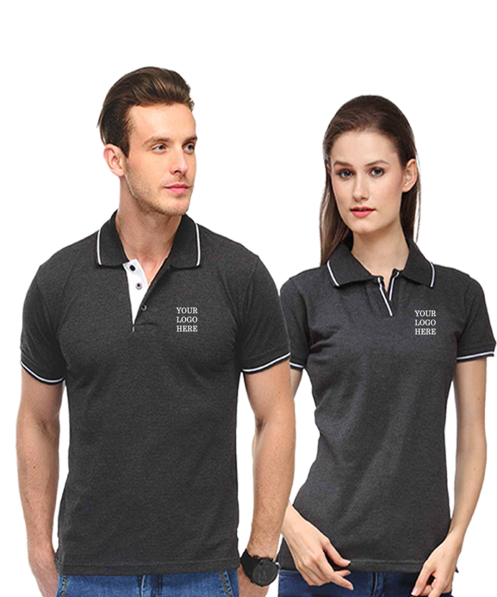 SCOTT TSHIRT - CHARCOAL GREY WITH WHITE TIP