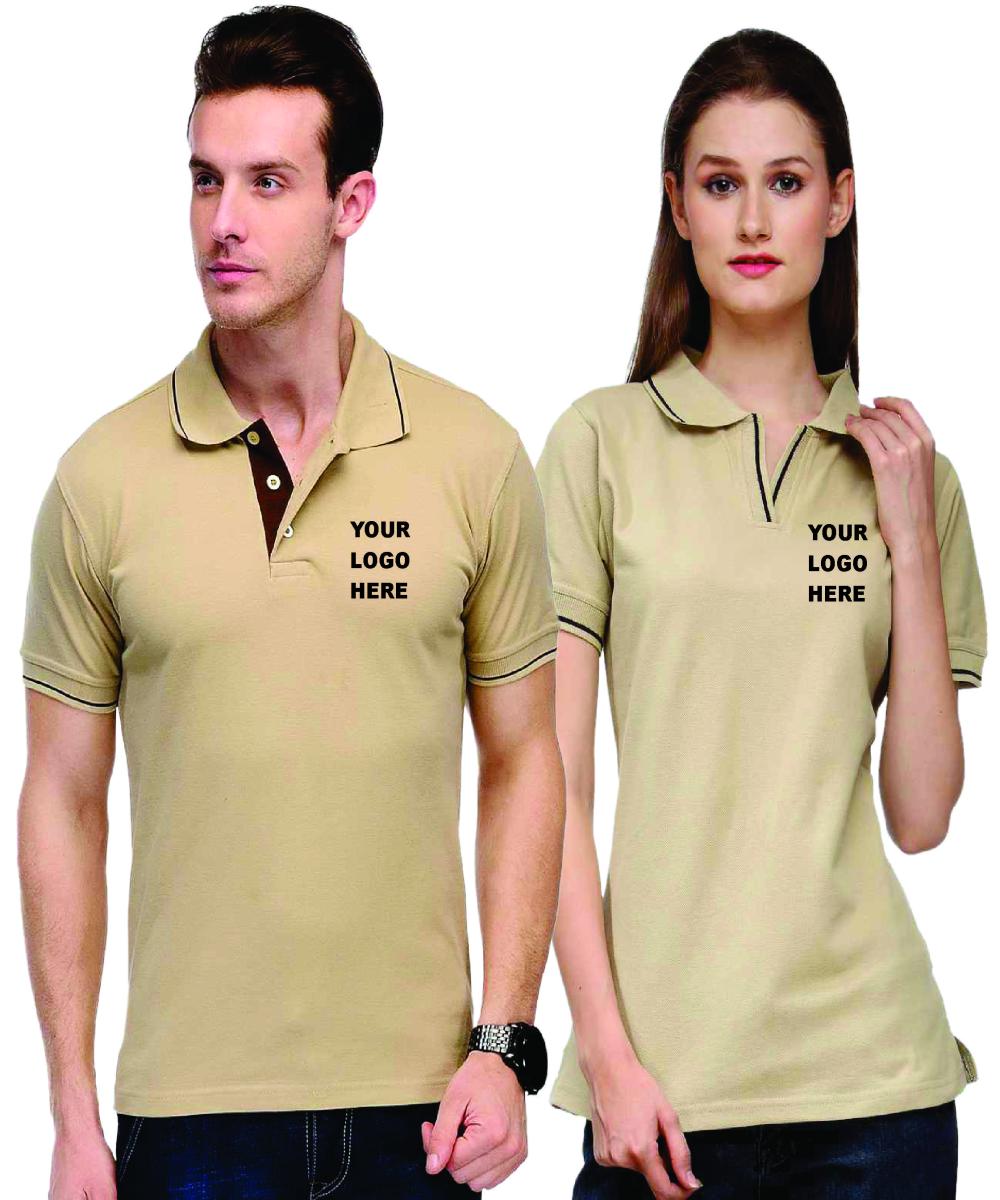 SCOTT TSHIRT - BEIGE WITH BROWN TIP