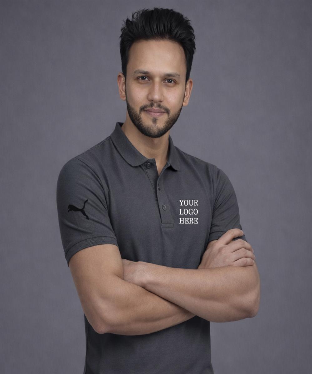 PUMA JACQUARD POLO - DARK GREY